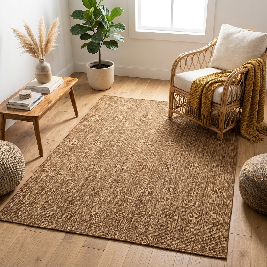 Tapis aspect jute noués Marron