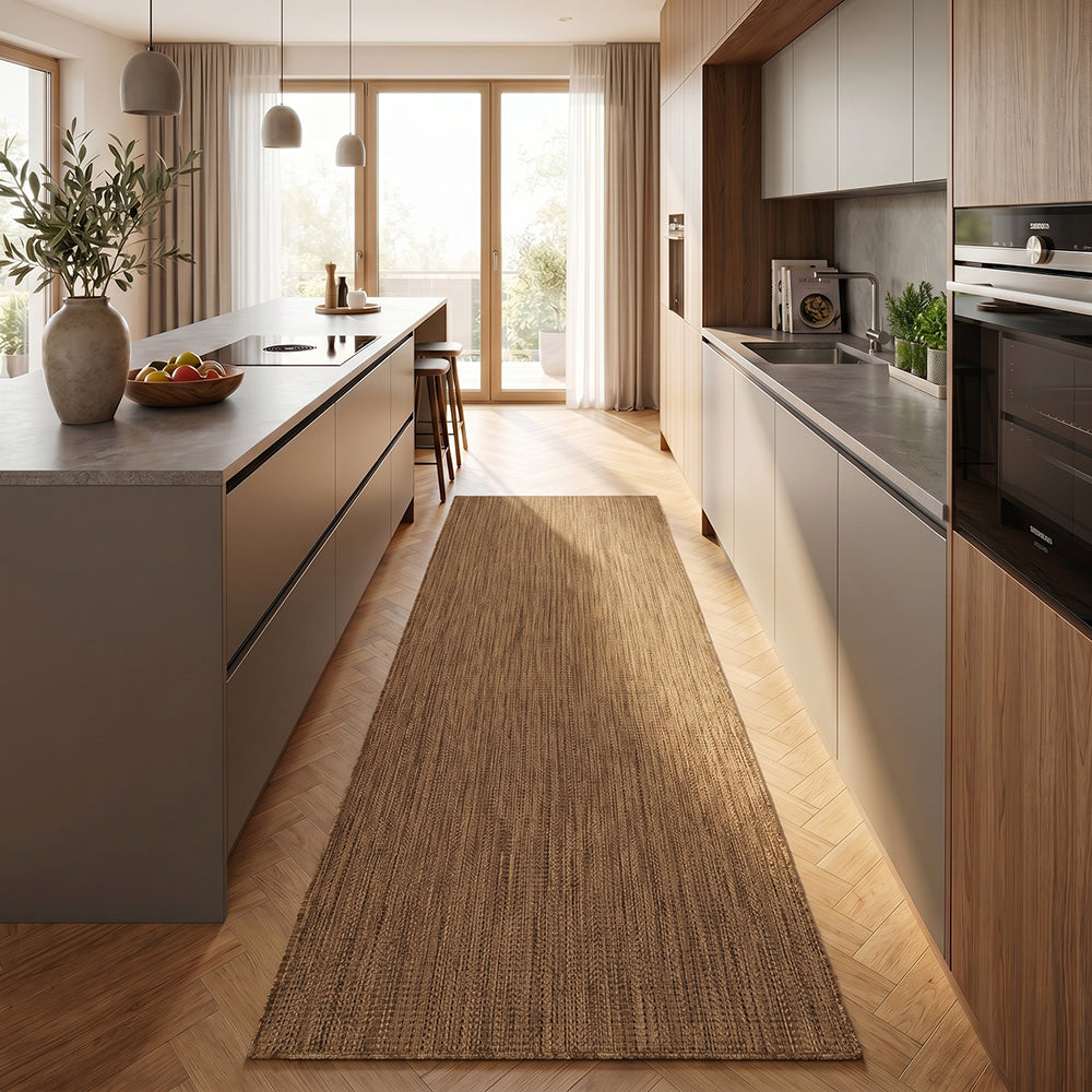 Tapis aspect jute noués Marron
