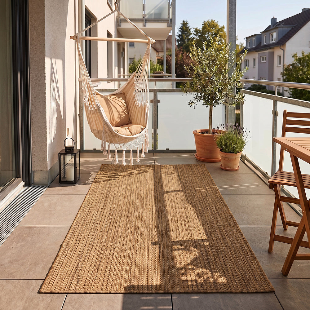 Tapis aspect jute noués Marron