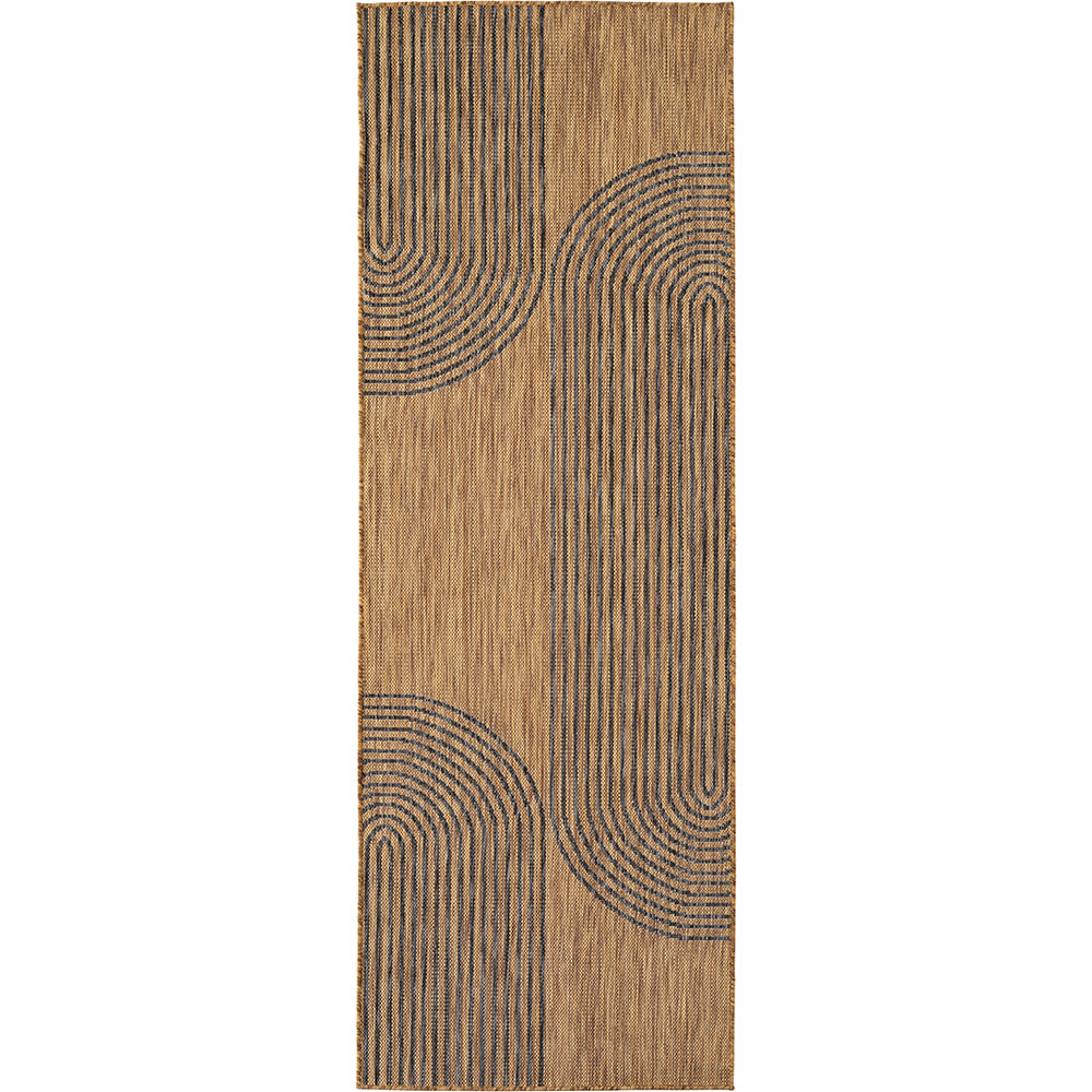 Tapis aspect jute Arcs Noir et Beige
