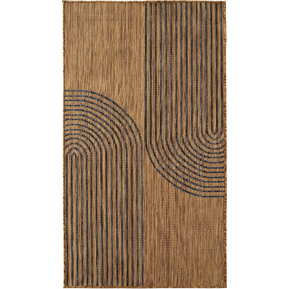 Tapis aspect jute Arcs Noir et Beige