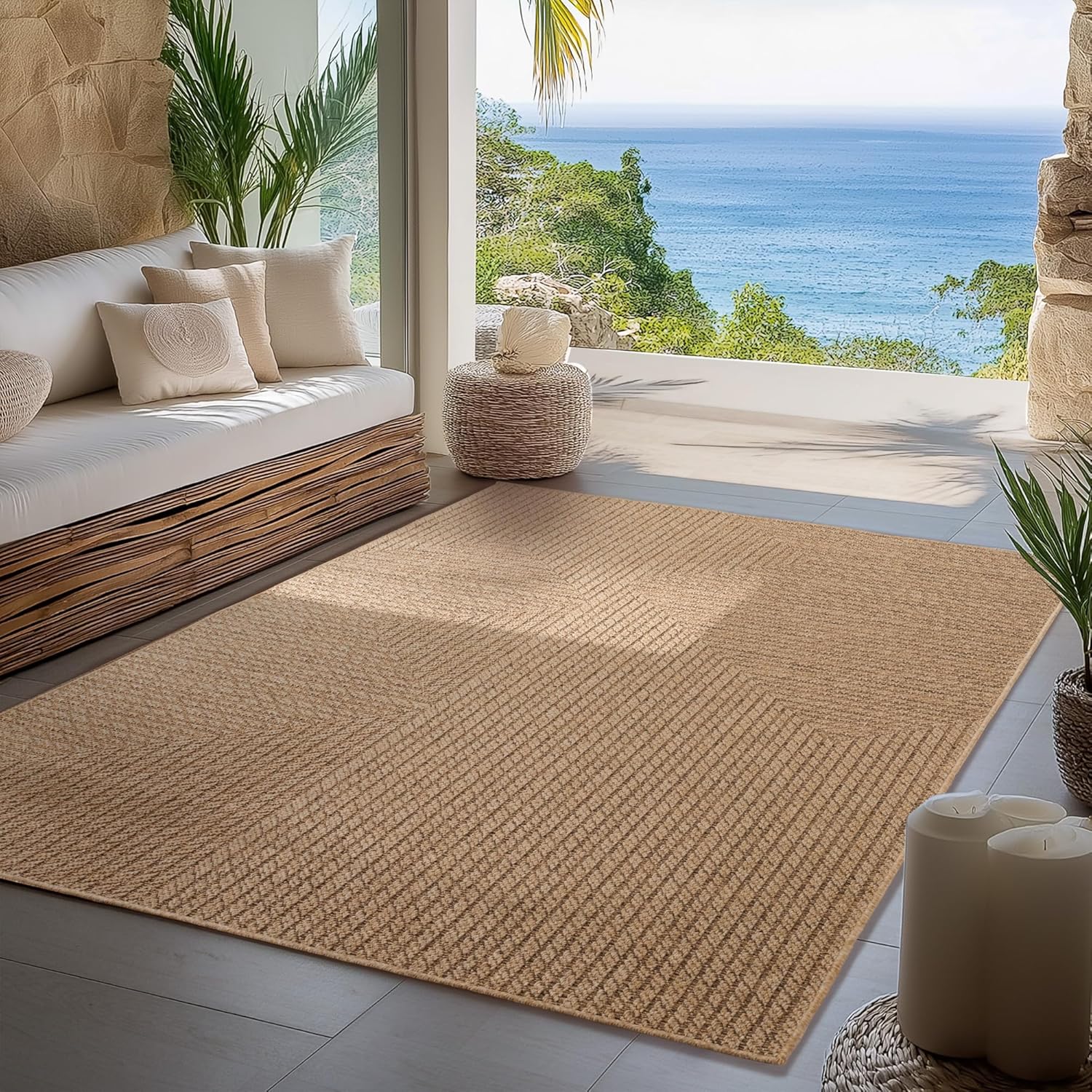 Tapis Aspect jute à motifs géométrique – STUDIO DECO