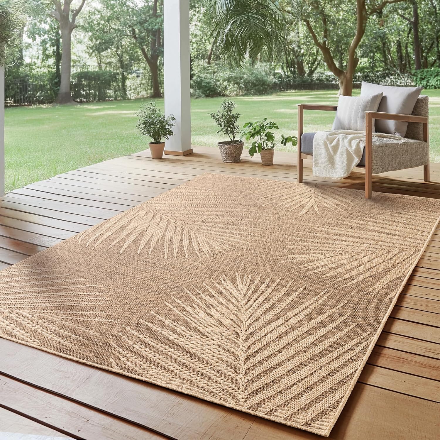Tapis Aspect jute à motifs palmier – STUDIO DECO
