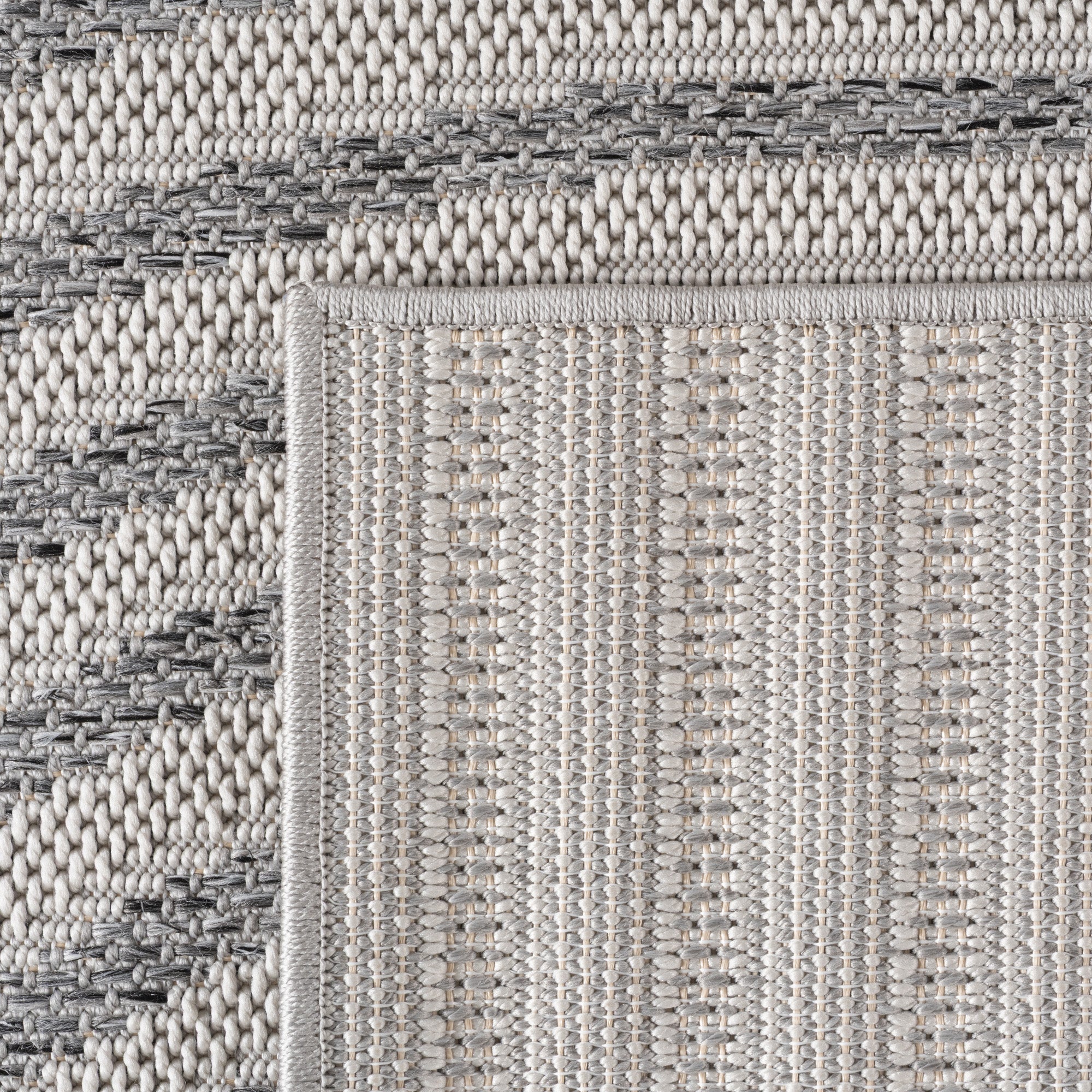 Tapis extérieur et intérieur à motifs géométriques Gris