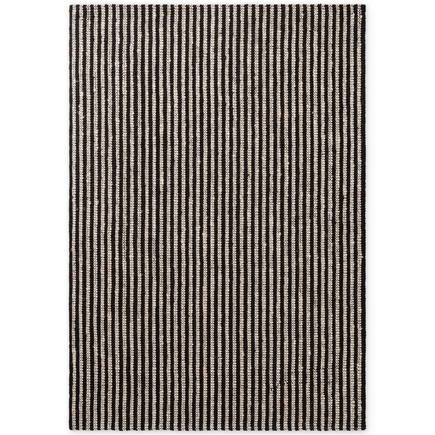 Tapis en jute naturelle bouclée Noir et Blanc