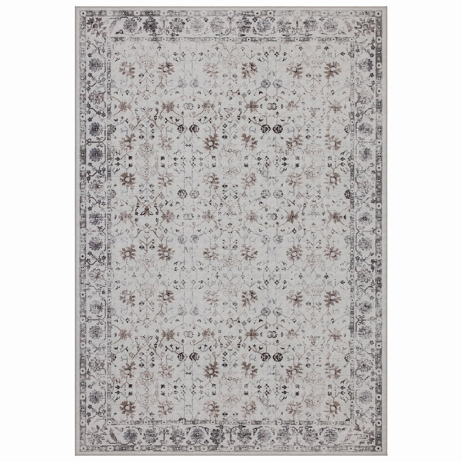 Tapis lavable Vintage Rosace Crème