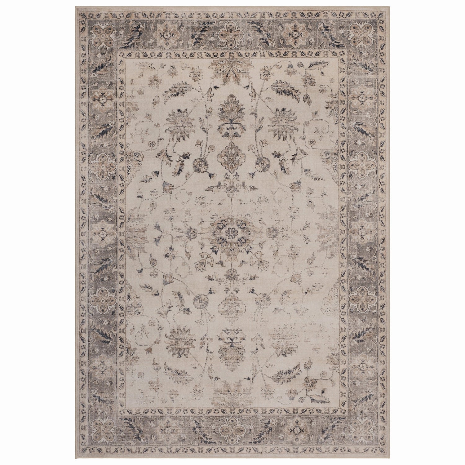Tapis lavable Vintage Rosace Beige