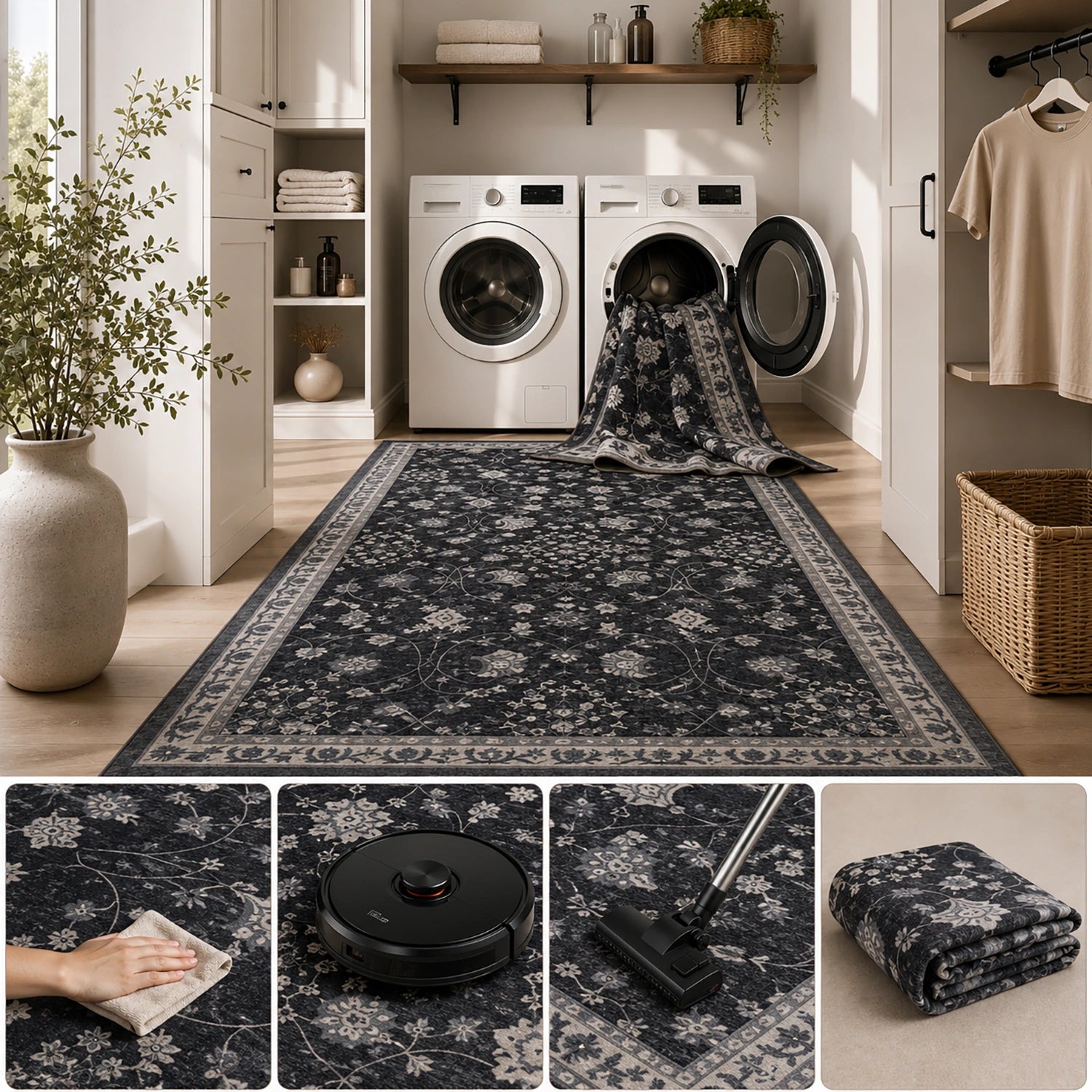 Tapis lavable Vintage Onyx