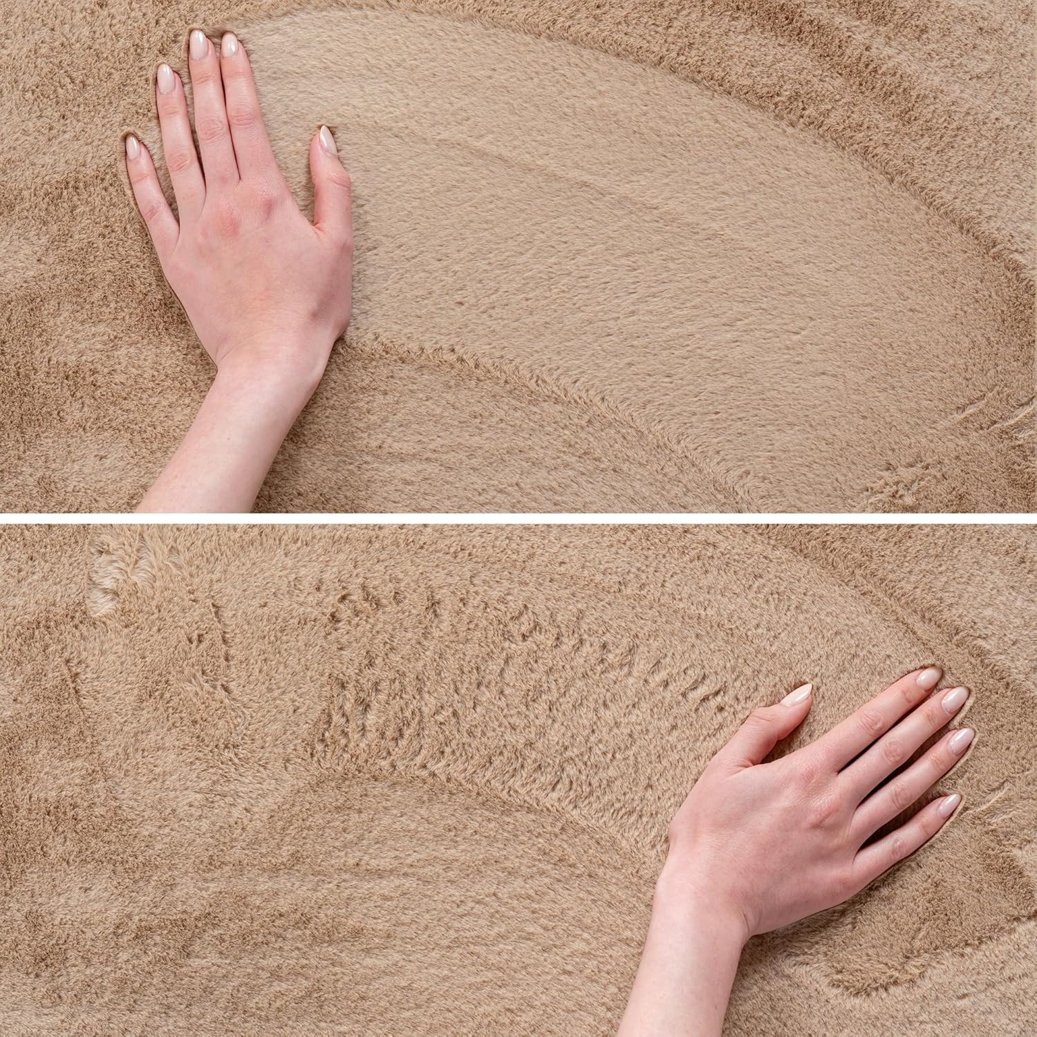 Tapis Rond à poils doux Lavable Beige – STUDIO DECO