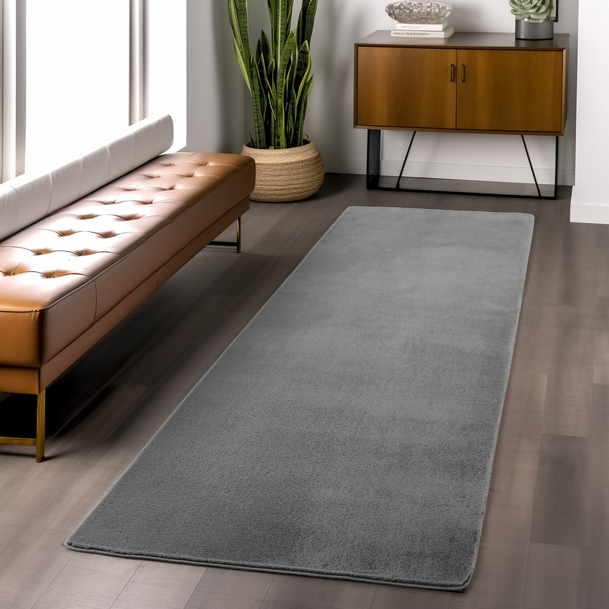 Tapis à poils doux Lavable Gris – STUDIO DECO