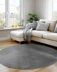 Tapis Rond à poils doux Lavable Gris – STUDIO DECO