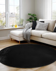 Tapis Rond à poils doux Lavable Noir – STUDIO DECO