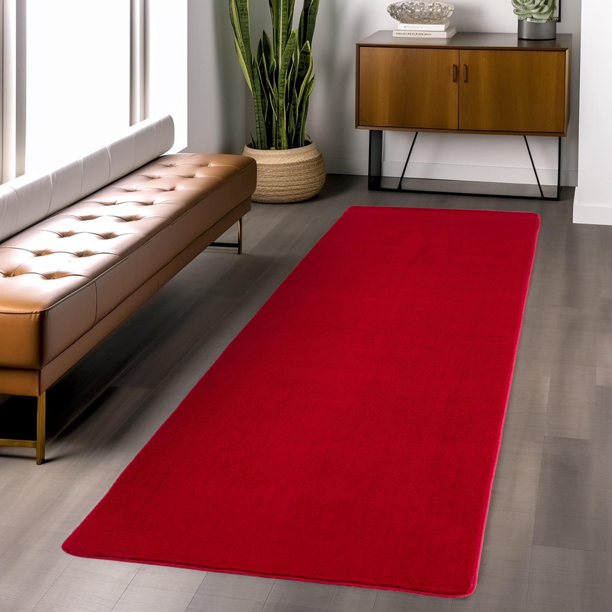 Tapis à poils doux Lavable Rouge – STUDIO DECO