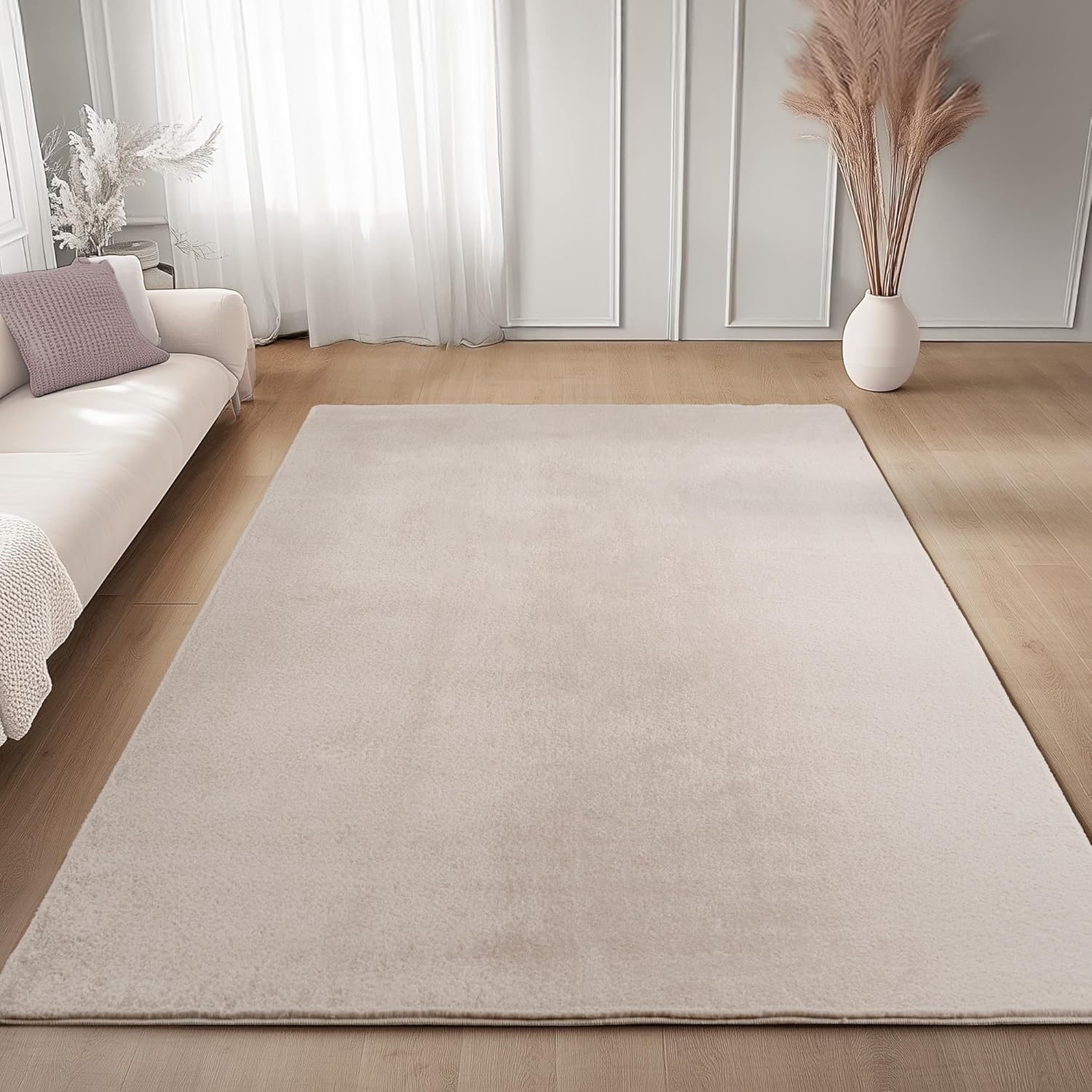 Tapis à poils doux Lavable Crème – STUDIO DECO