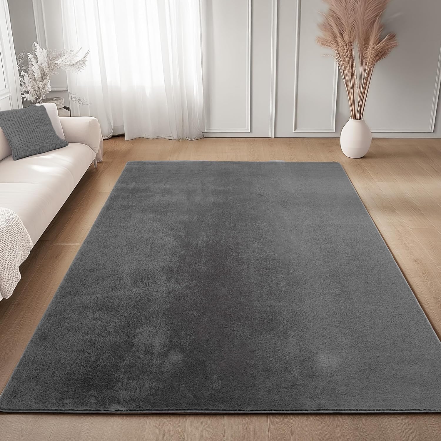 Tapis à poils doux Lavable Gris – STUDIO DECO
