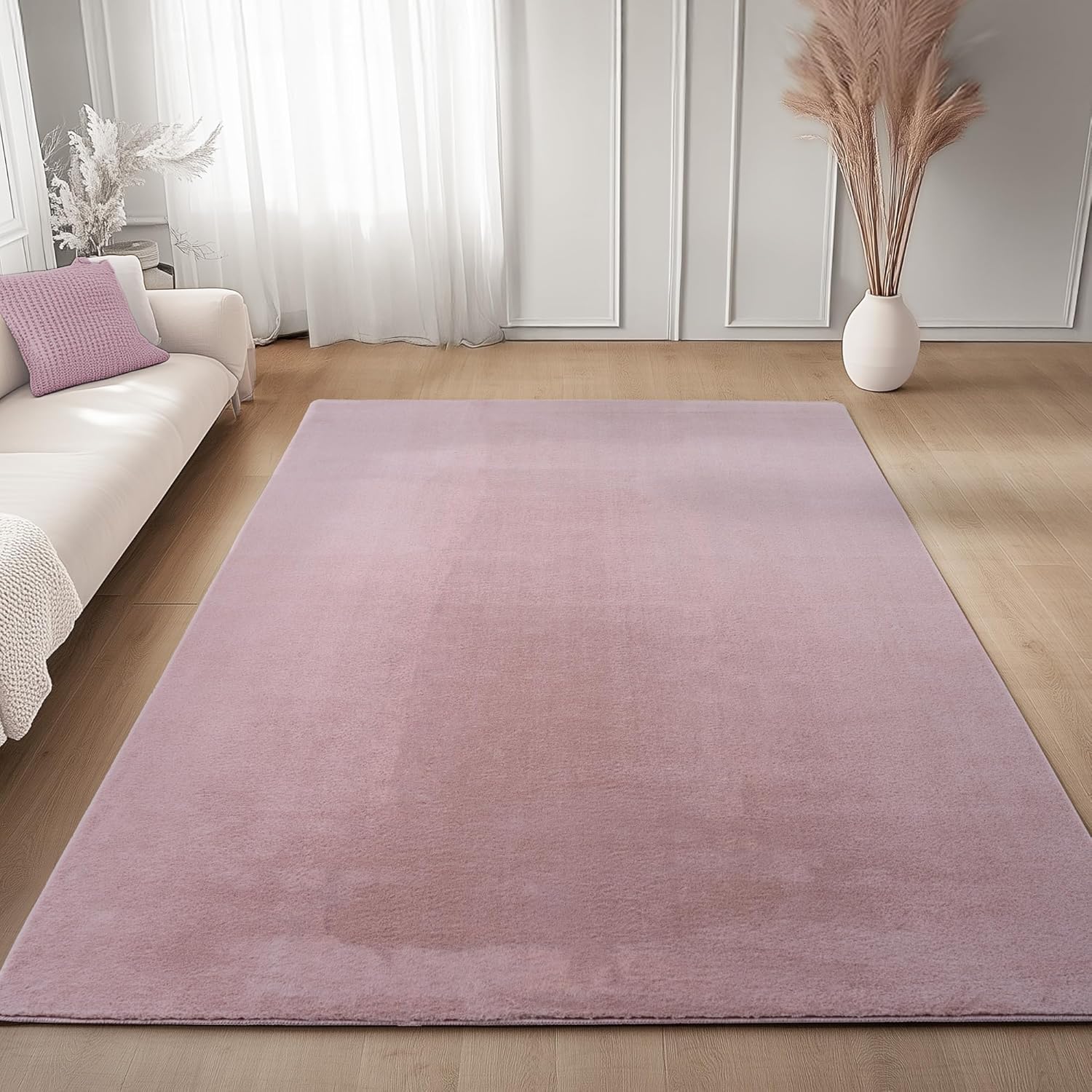 Tapis à poils doux Lavable Rose – STUDIO DECO