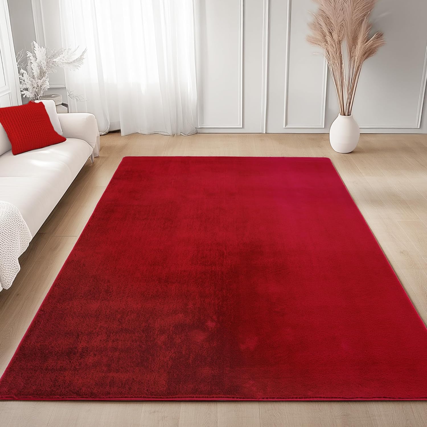 Tapis à poils doux Lavable Rouge – STUDIO DECO