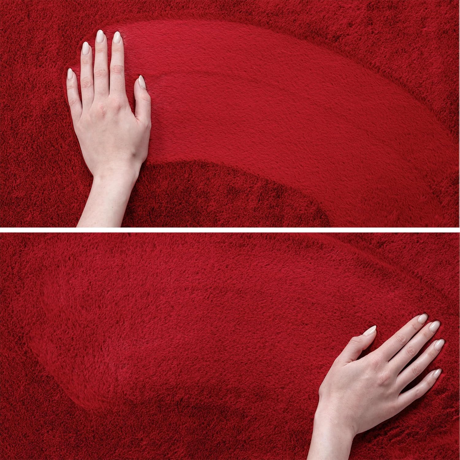 Tapis Rond à poils doux Lavable Rouge – STUDIO DECO