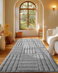 Tapis à motifs en relief Damier Gris