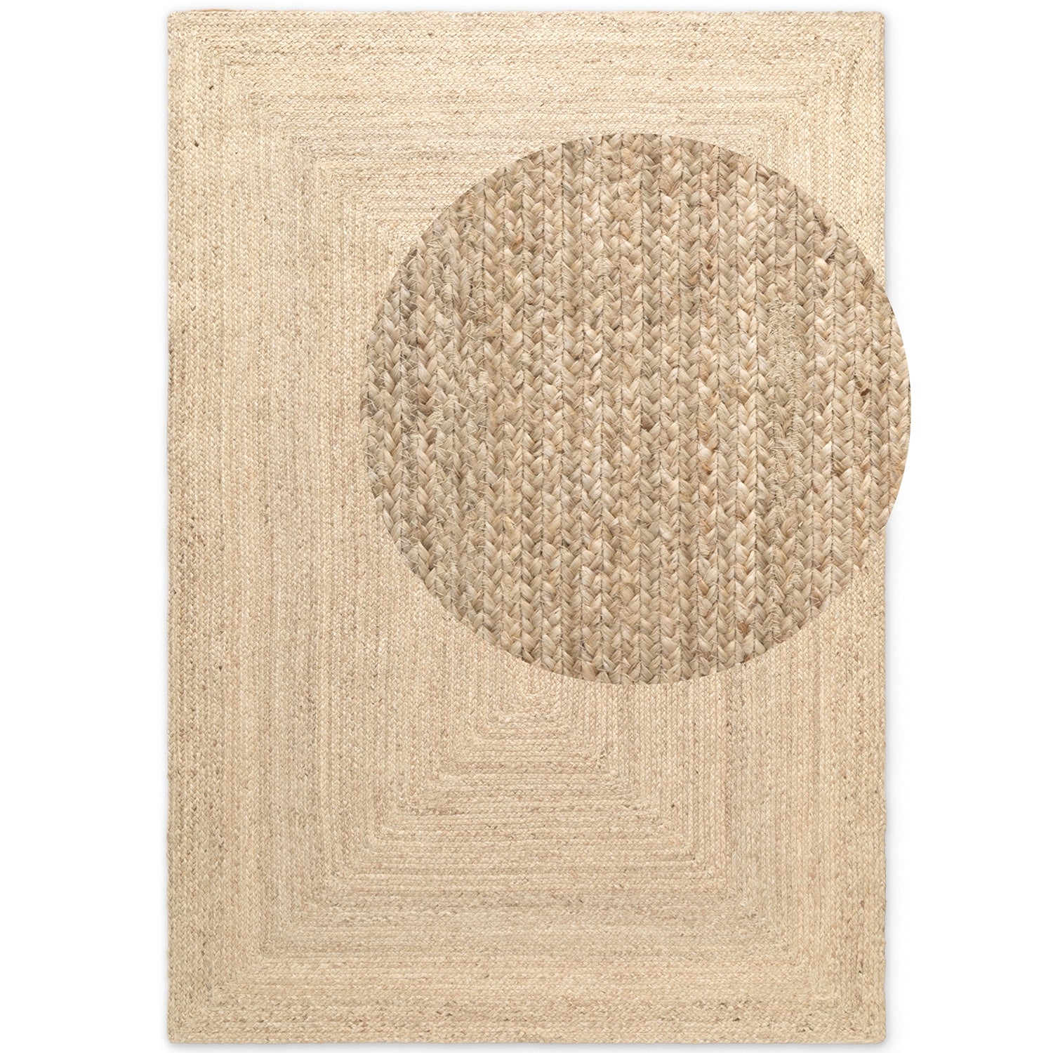 Tapis en Jute Fait Main Blanc Naturel – STUDIO DECO