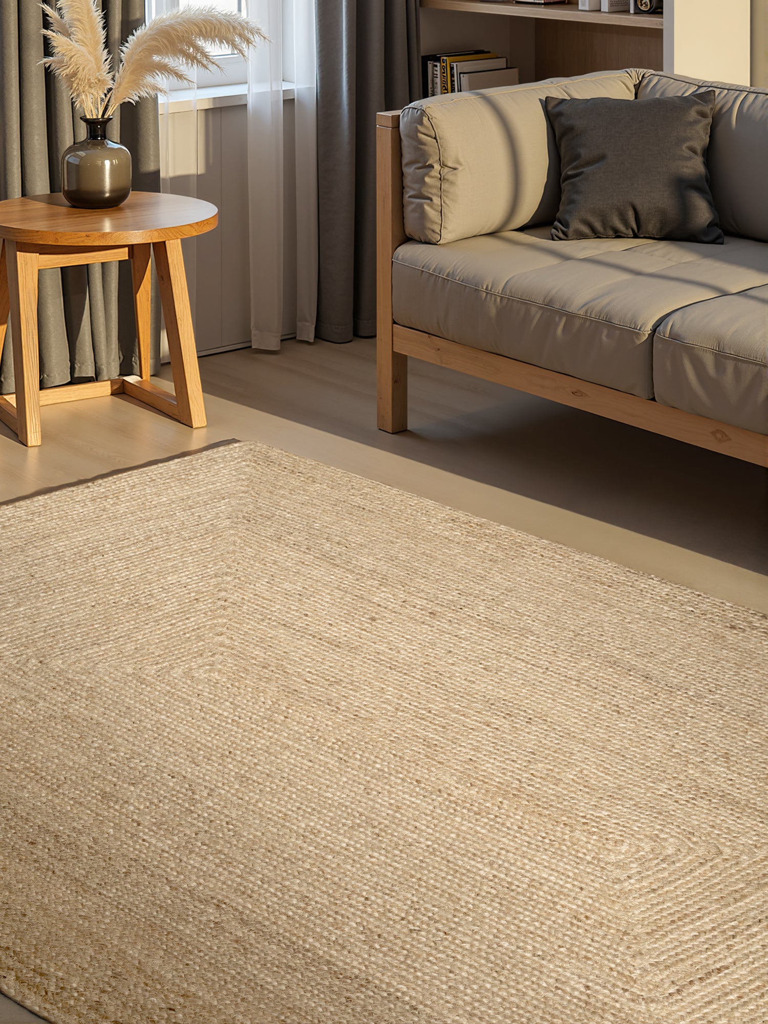 Tapis en Jute Fait Main Blanc Naturel – STUDIO DECO