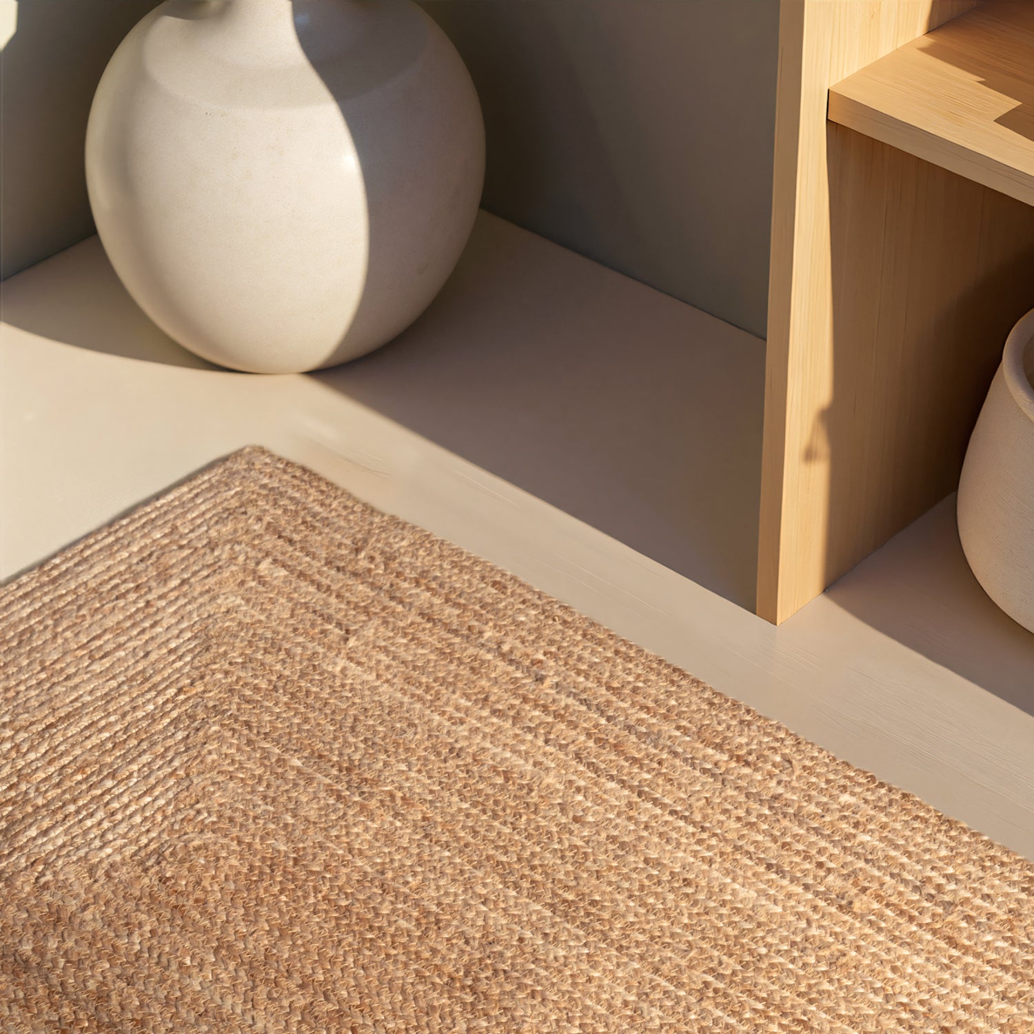 Tapis en Jute Fait Main Brun Naturel – STUDIO DECO