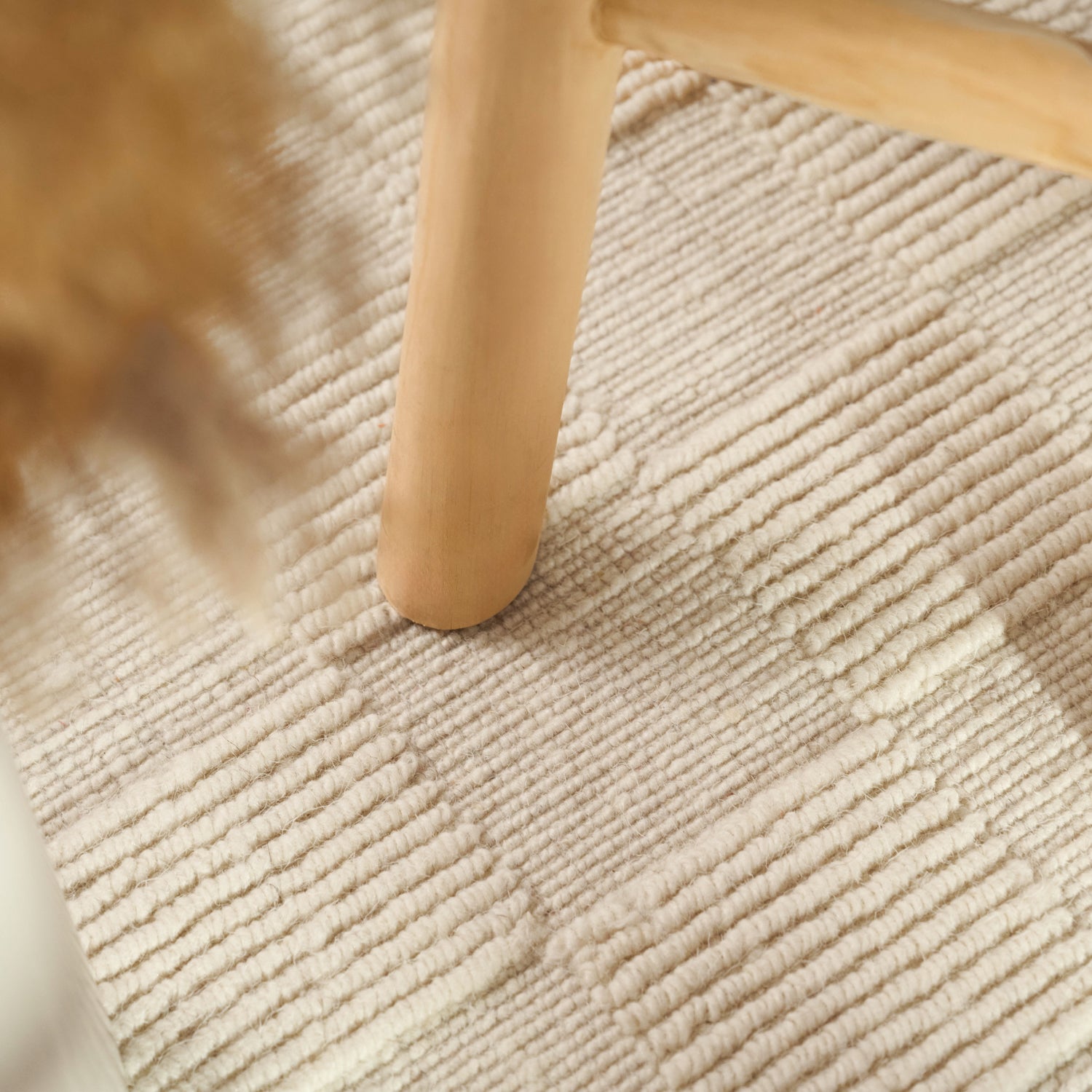 Tapis en Laine fait main Blanc Naturel – STUDIO DECO