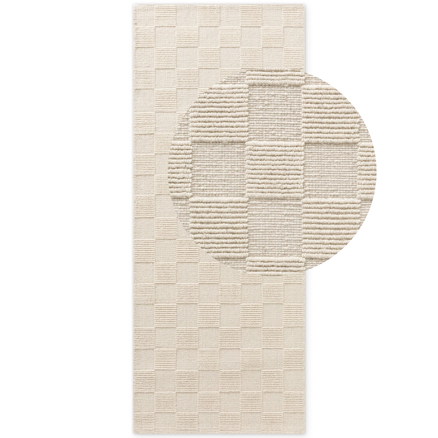 Tapis en Laine fait main Blanc Naturel – STUDIO DECO