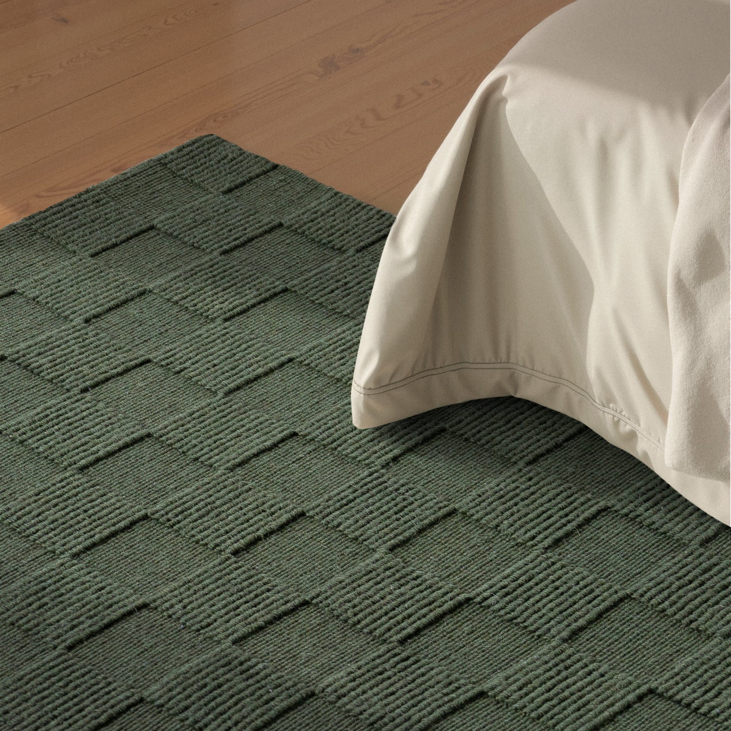 Tapis en Laine fait main Vert – STUDIO DECO