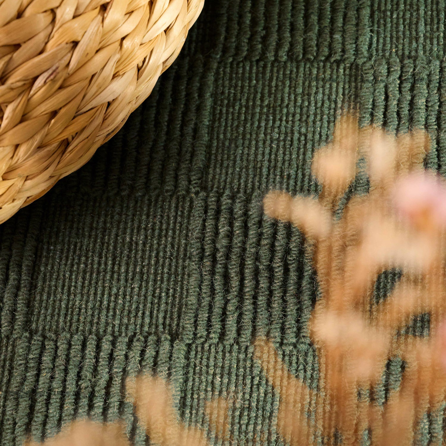 Tapis couloir en Laine fait main Vert – STUDIO DECO