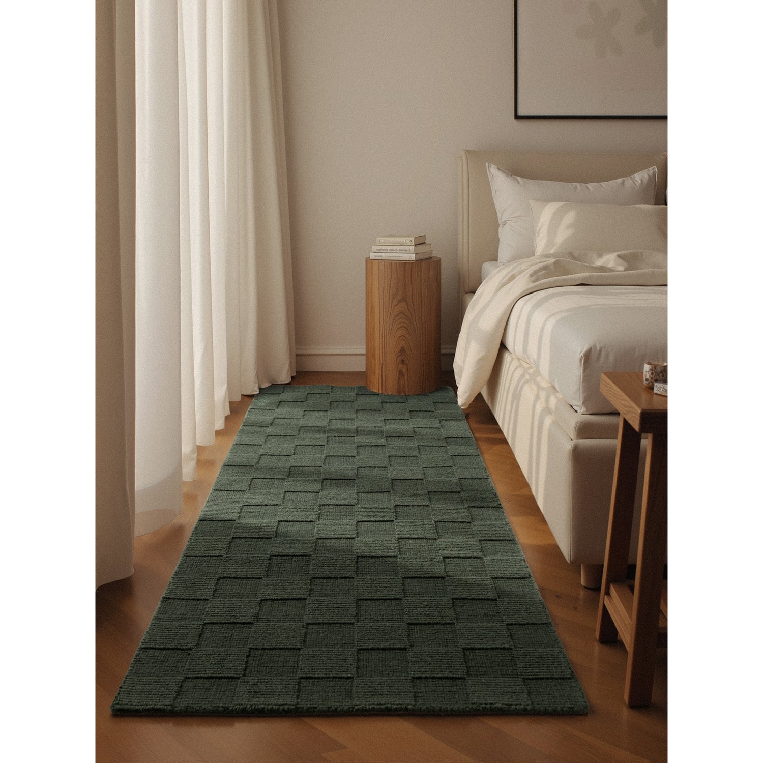 Tapis en Laine fait main Vert – STUDIO DECO