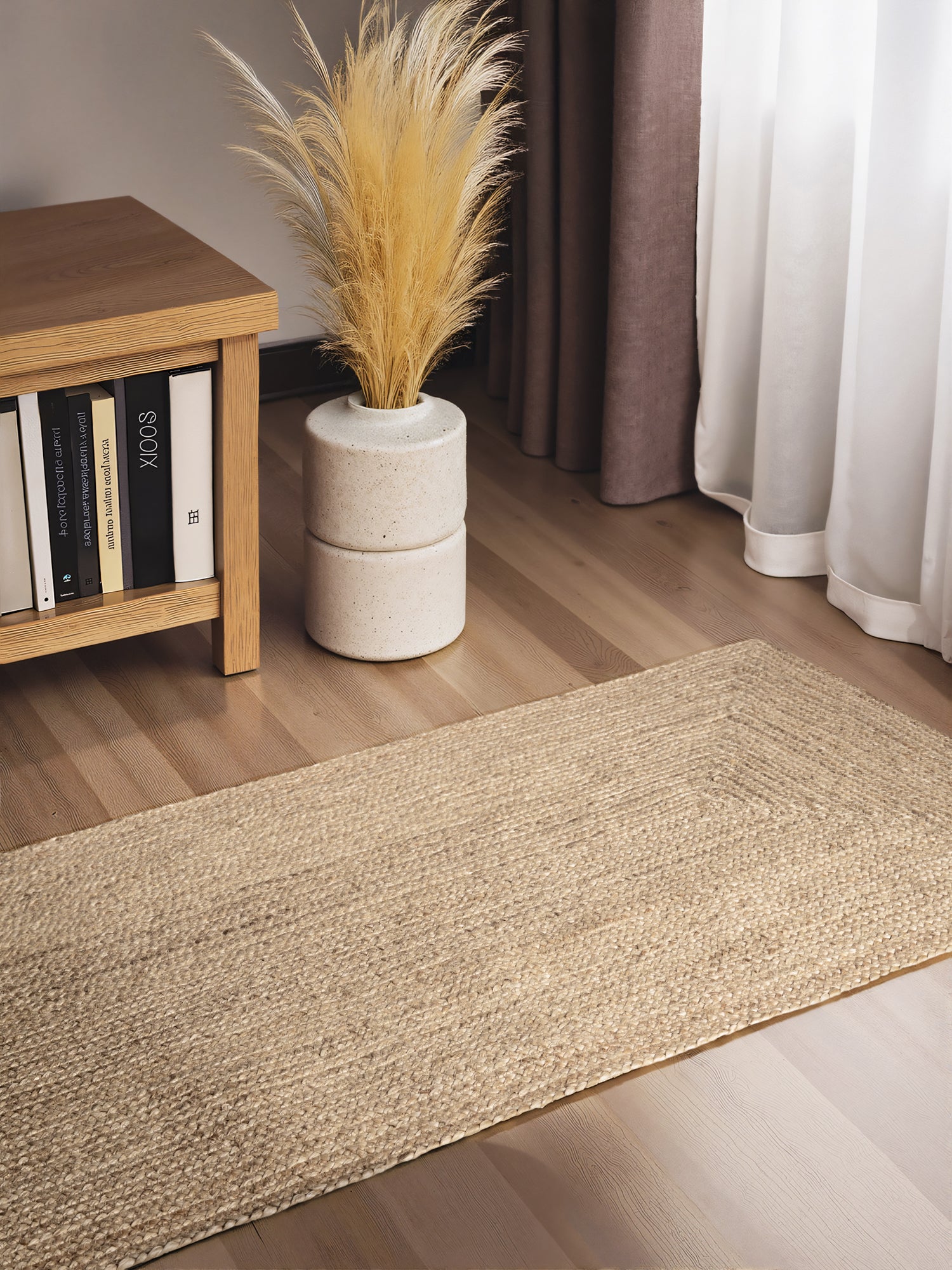 Tapis en Jute Fait Main Blanc Naturel – STUDIO DECO