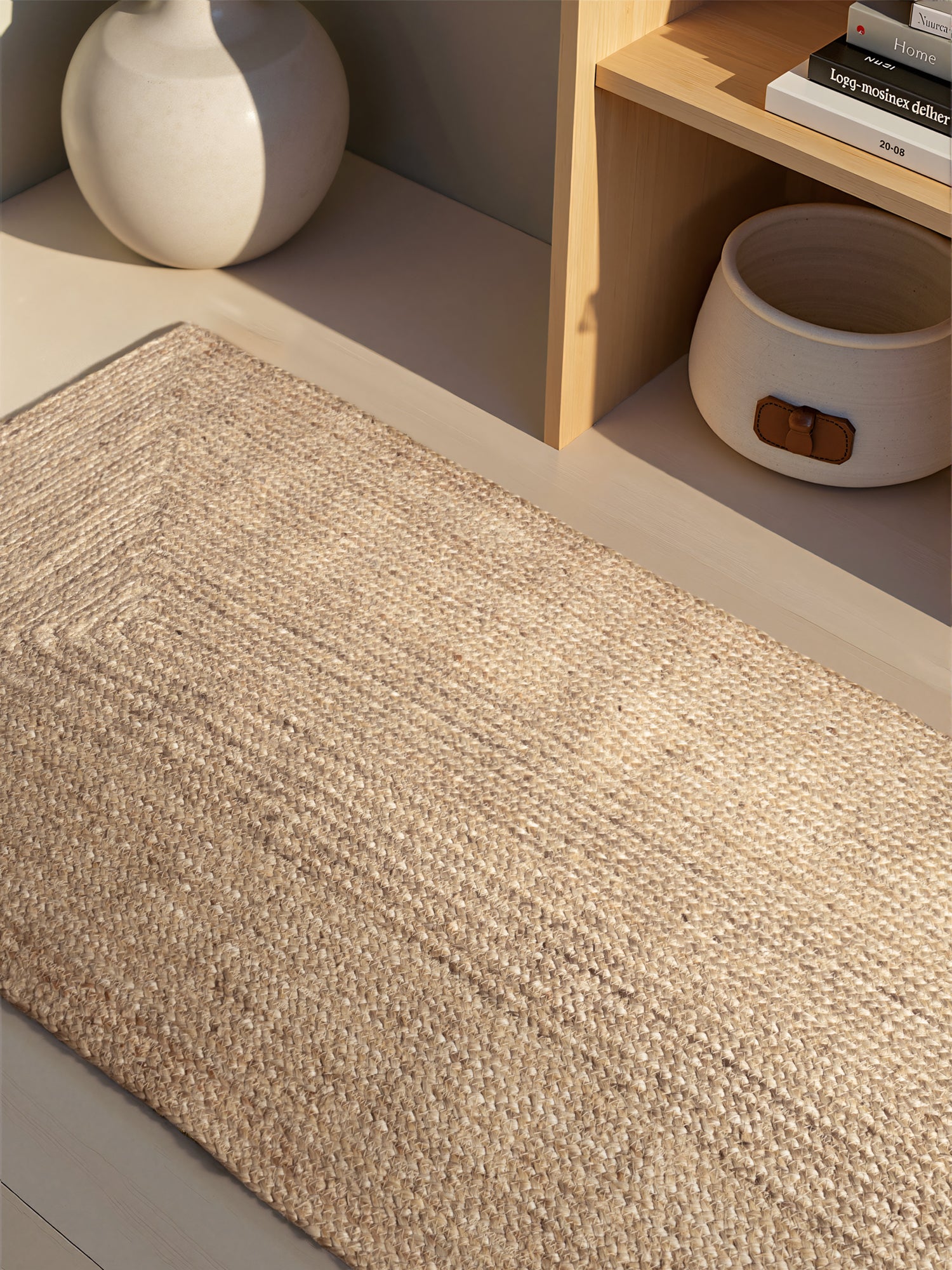 Tapis en Jute Fait Main Blanc Naturel – STUDIO DECO
