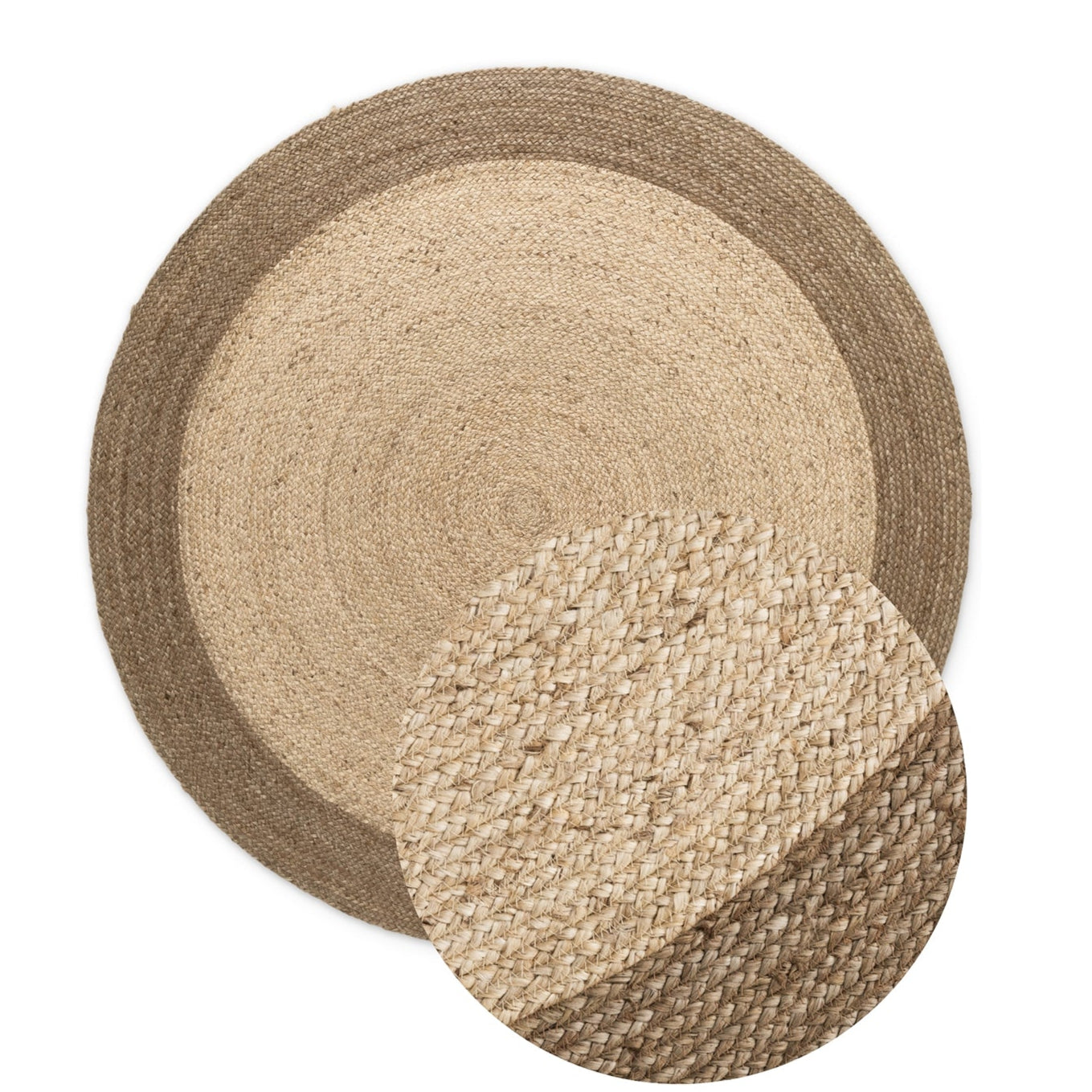 Tapis Jute Fait Main Bicolore Ivoire et Mocca – STUDIO DECO