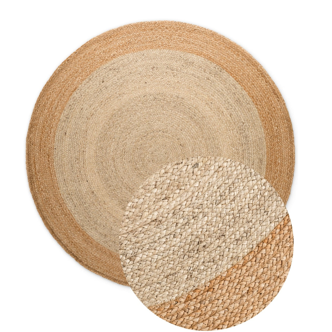 Tapis Jute Fait Main Bicolore Ivoire et Beige – STUDIO DECO