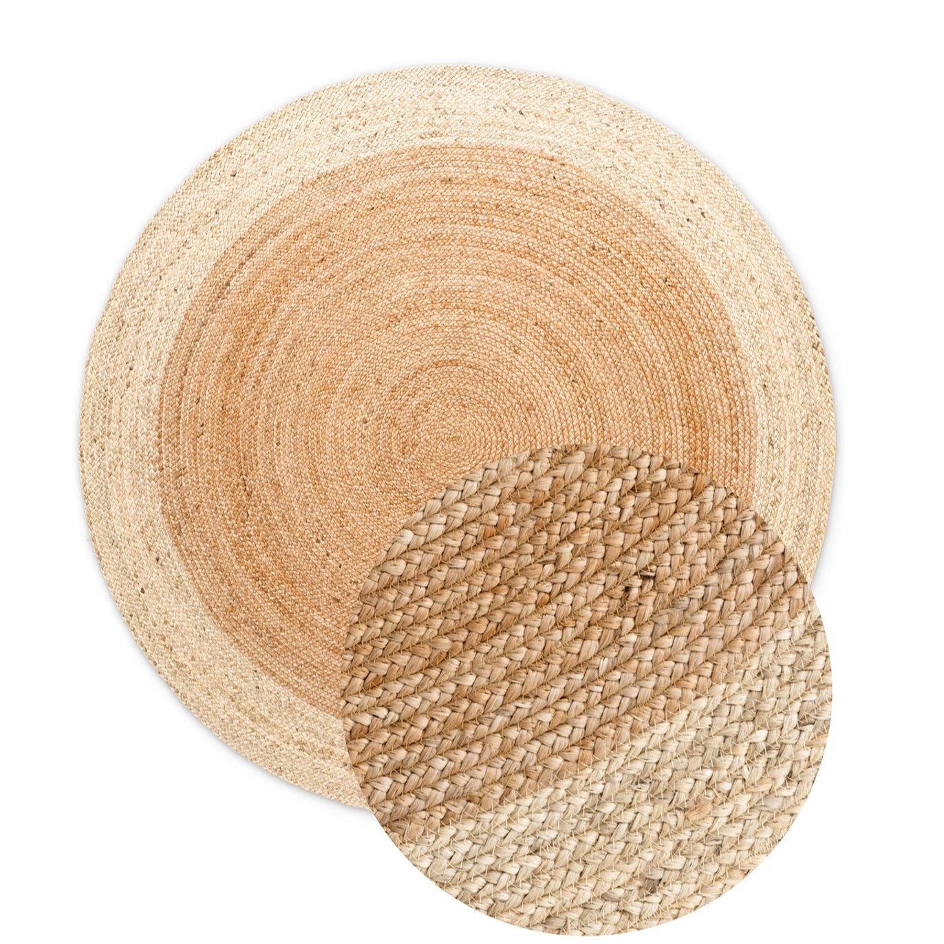 Tapis Jute Fait Main Bicolore Beige et Crème – STUDIO DECO
