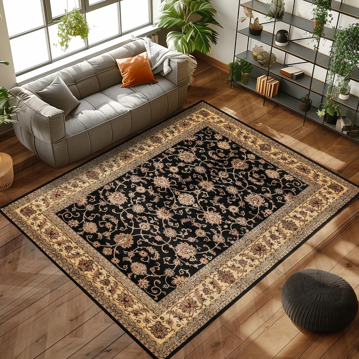 Tapis d'Orient BAHRAM Noir – STUDIO DECO