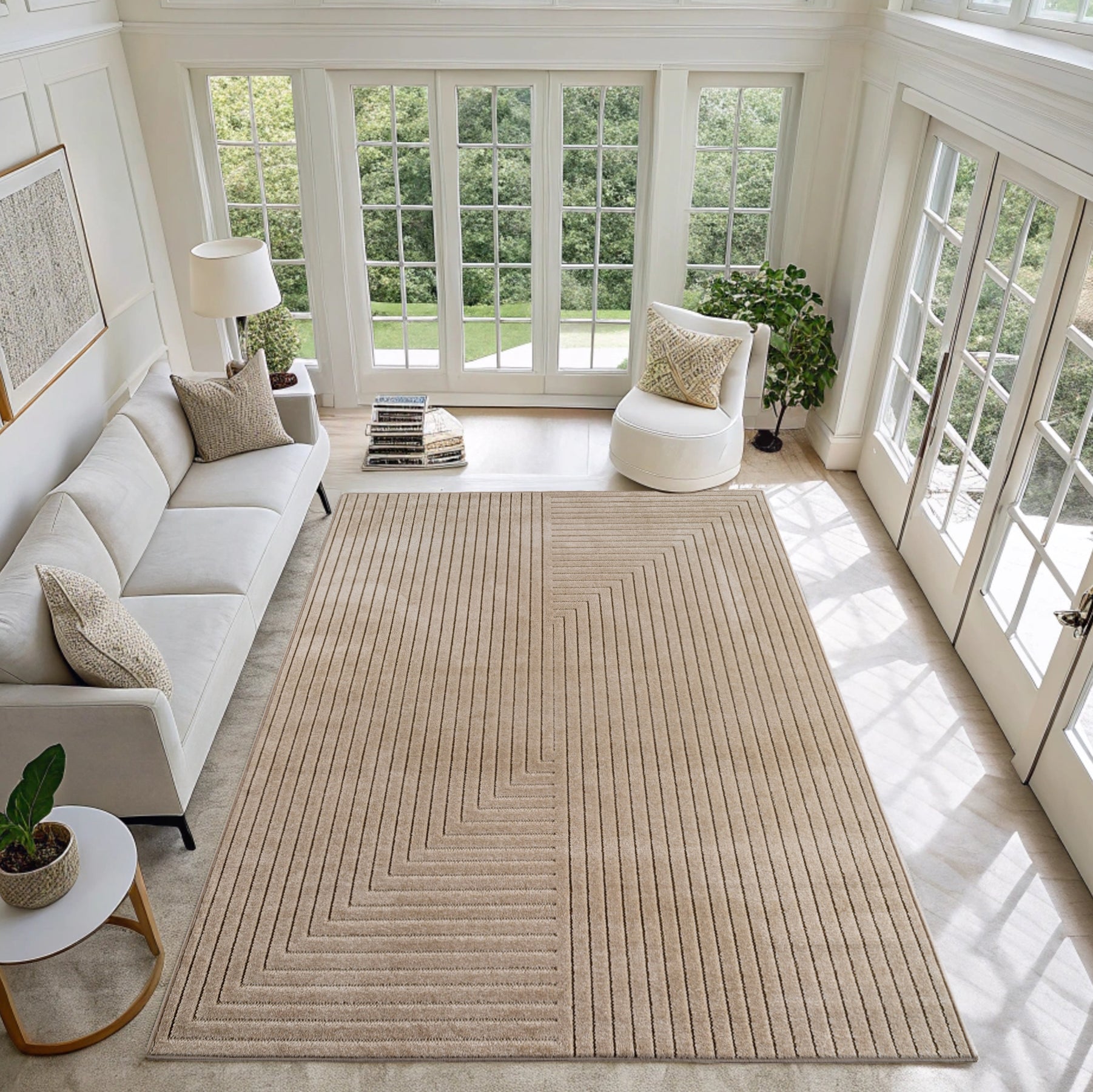 Tapis poils courts à relief NOLAN Beige – STUDIO DECO