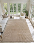 Tapis poils courts à relief NOLAN Beige – STUDIO DECO