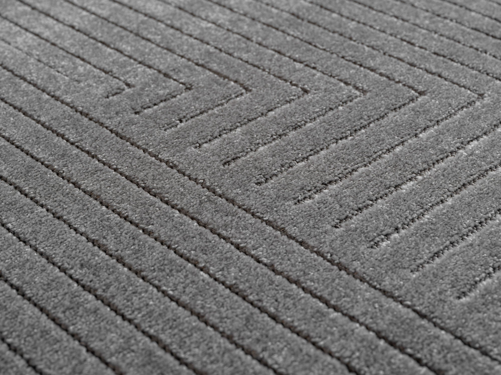 Tapis poils courts à relief NOLAN Gris – STUDIO DECO