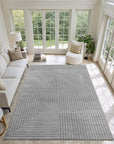 Tapis poils courts à relief NOLAN Gris – STUDIO DECO