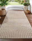 Tapis poils courts à relief PAOLA Beige – STUDIO DECO