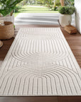 Tapis poils courts à relief PAOLA Crème – STUDIO DECO