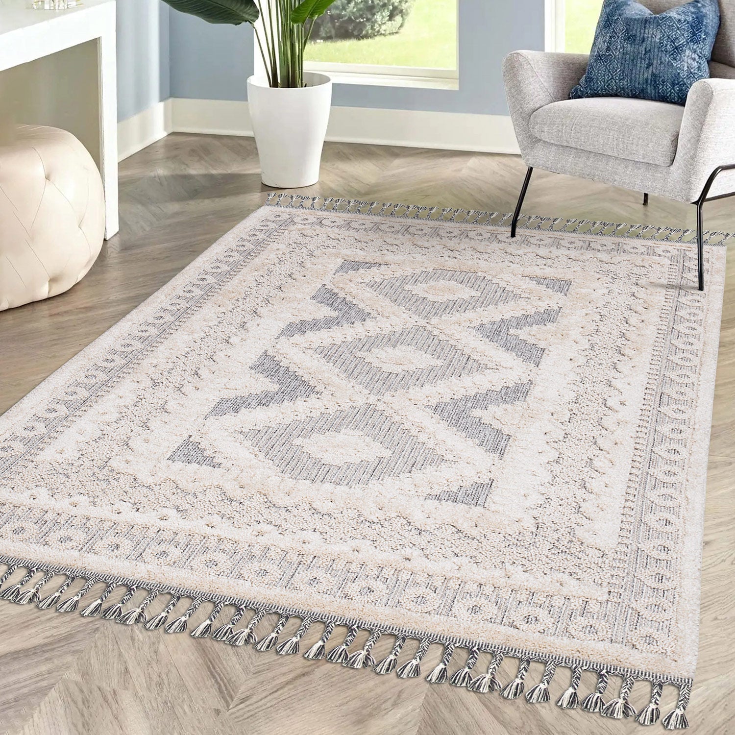 Tapis Boho Chic à franges tressées – STUDIO DECO