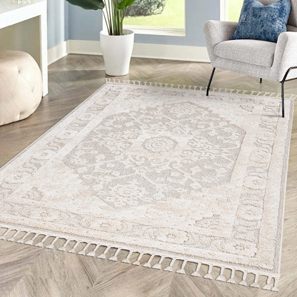 Tapis Boho Chic à franges tressées