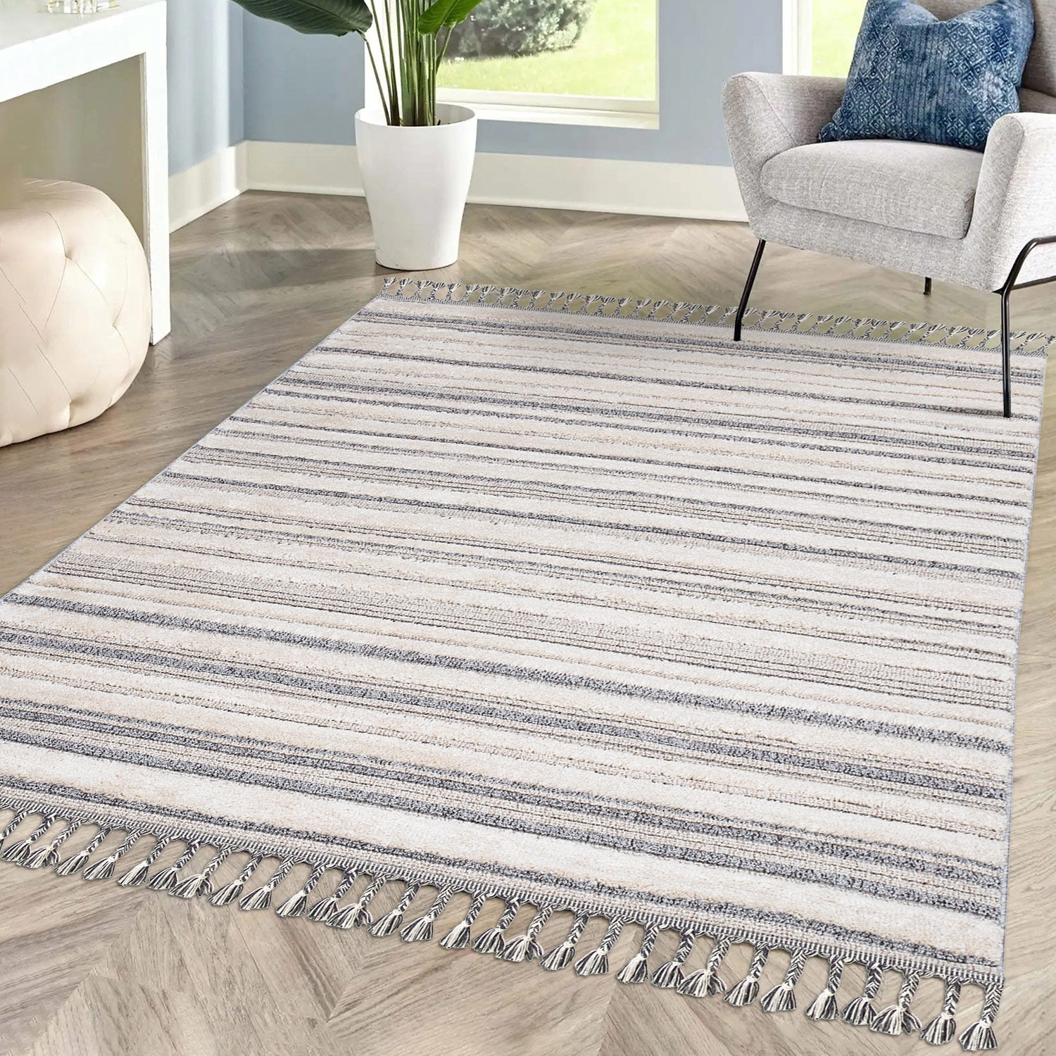 Tapis Boho Chic à franges tressées – STUDIO DECO
