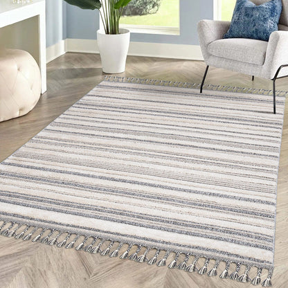 Tapis Boho Chic à franges tressées