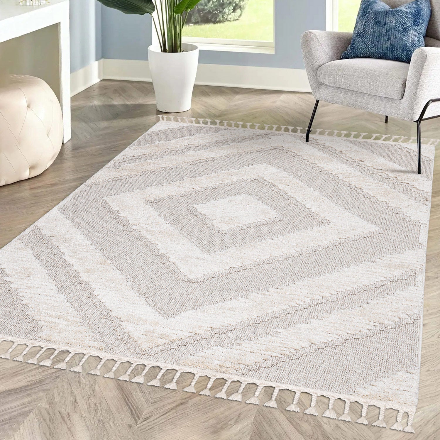 Tapis Boho Chic à franges tressées – STUDIO DECO