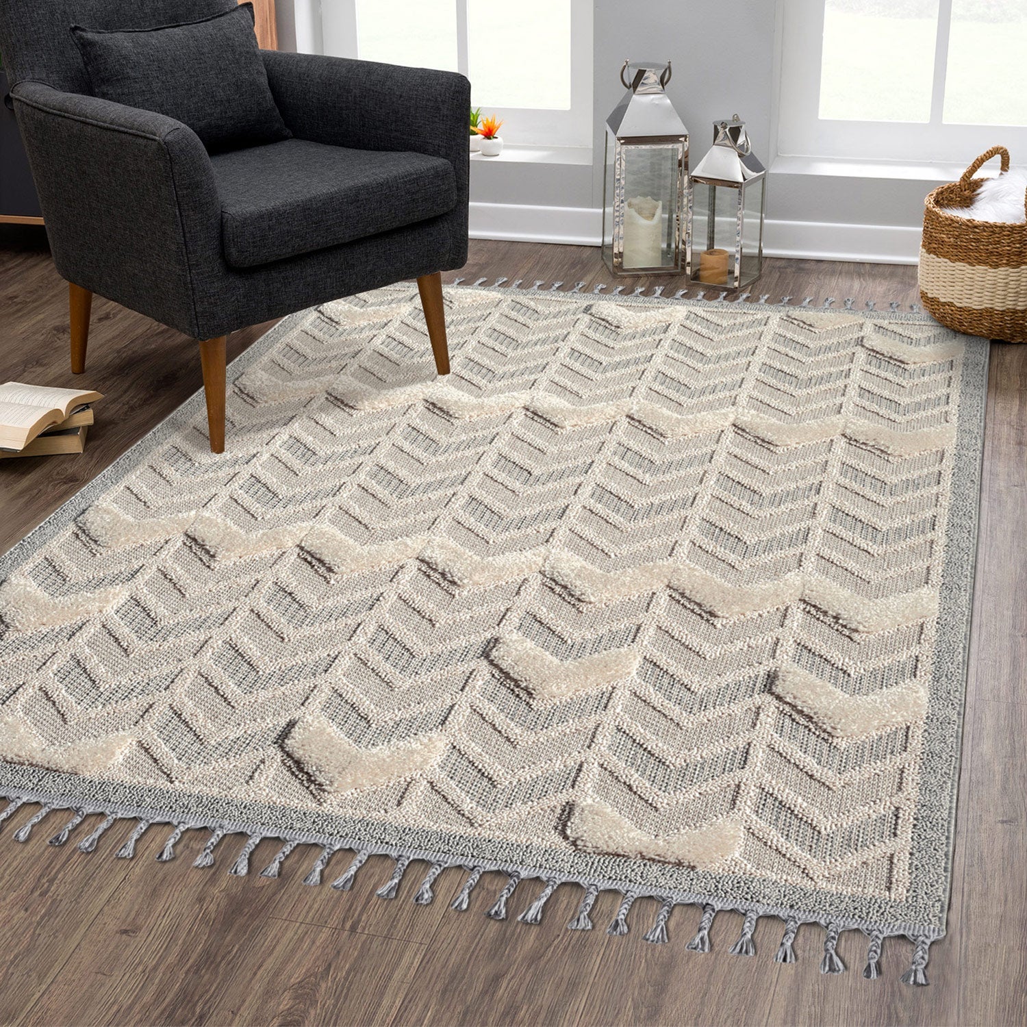 Tapis Boho Chic à franges tressées – STUDIO DECO