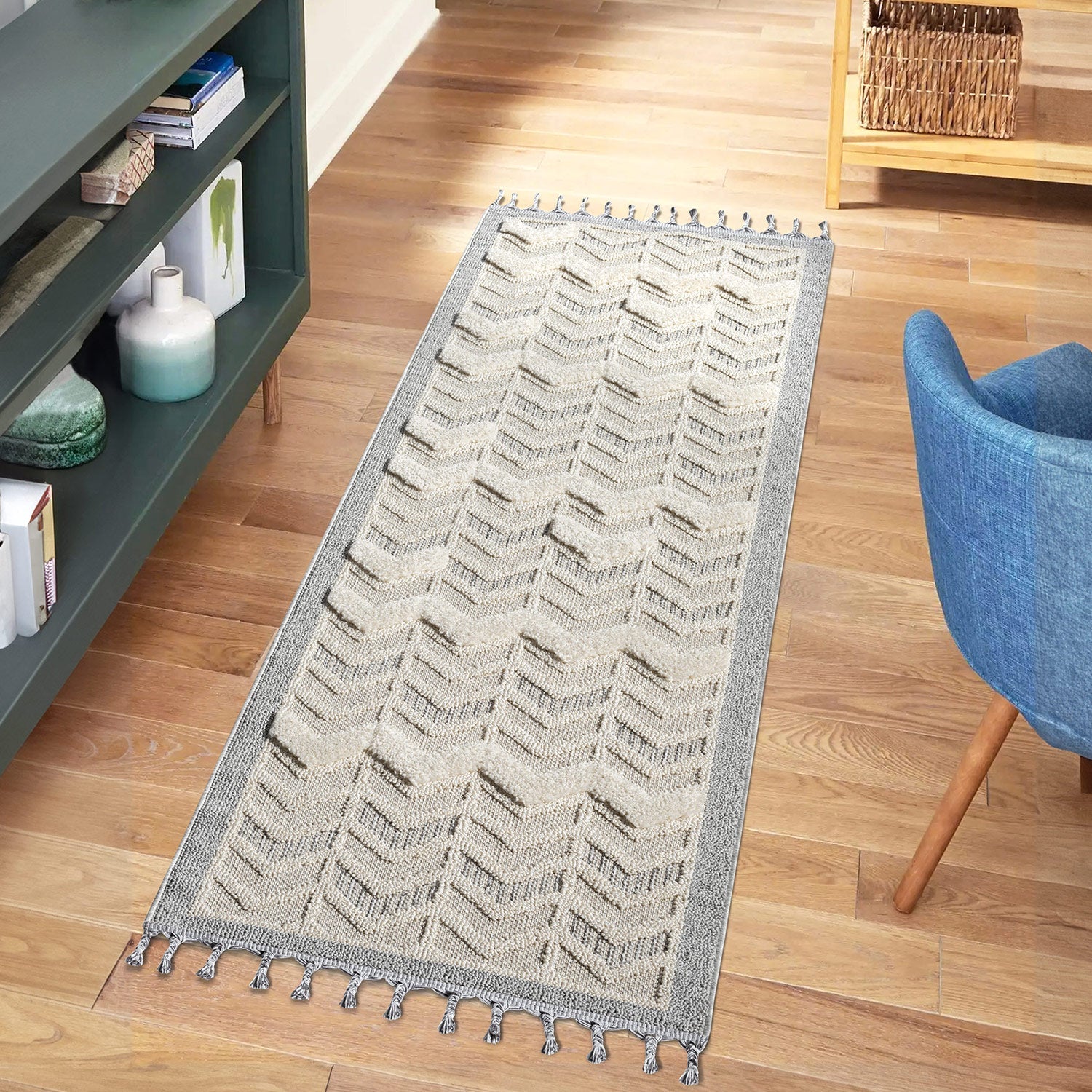 Tapis de couloir Boho Chic à franges tressées – STUDIO DECO